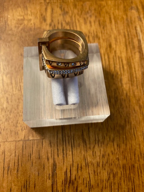 Unique Unisex Square Band Roman Numeral Ring