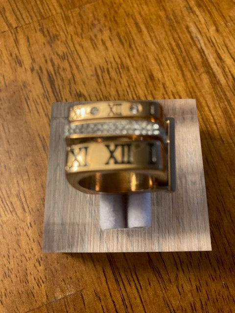 Unique Unisex Square Band Roman Numeral Ring