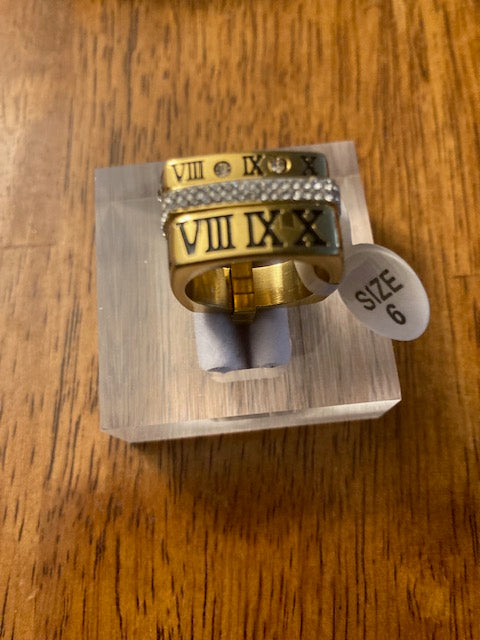 Unique Unisex Square Band Roman Numeral Ring